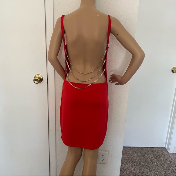 J for Justify Mini Backless Red Dress  size L - Picture 3 of 8